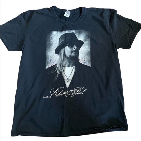 Gildan Kid Rock Rebel Soul Tour Graphic SHIRT Mens XL Black Comfort Collection - Picture 1 of 5